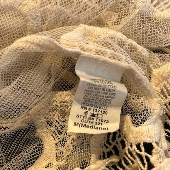 Crystal K Cream Lace Sleeveless Top with Fringe Boho Victorian Edwardian - Picture 7 of 7